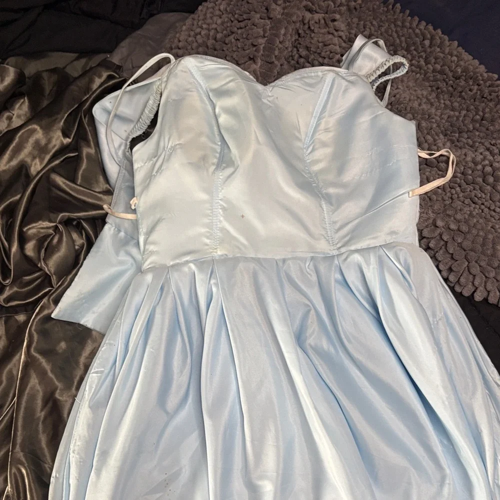 Light Blue Strapless Dress - Picture 1 of 3